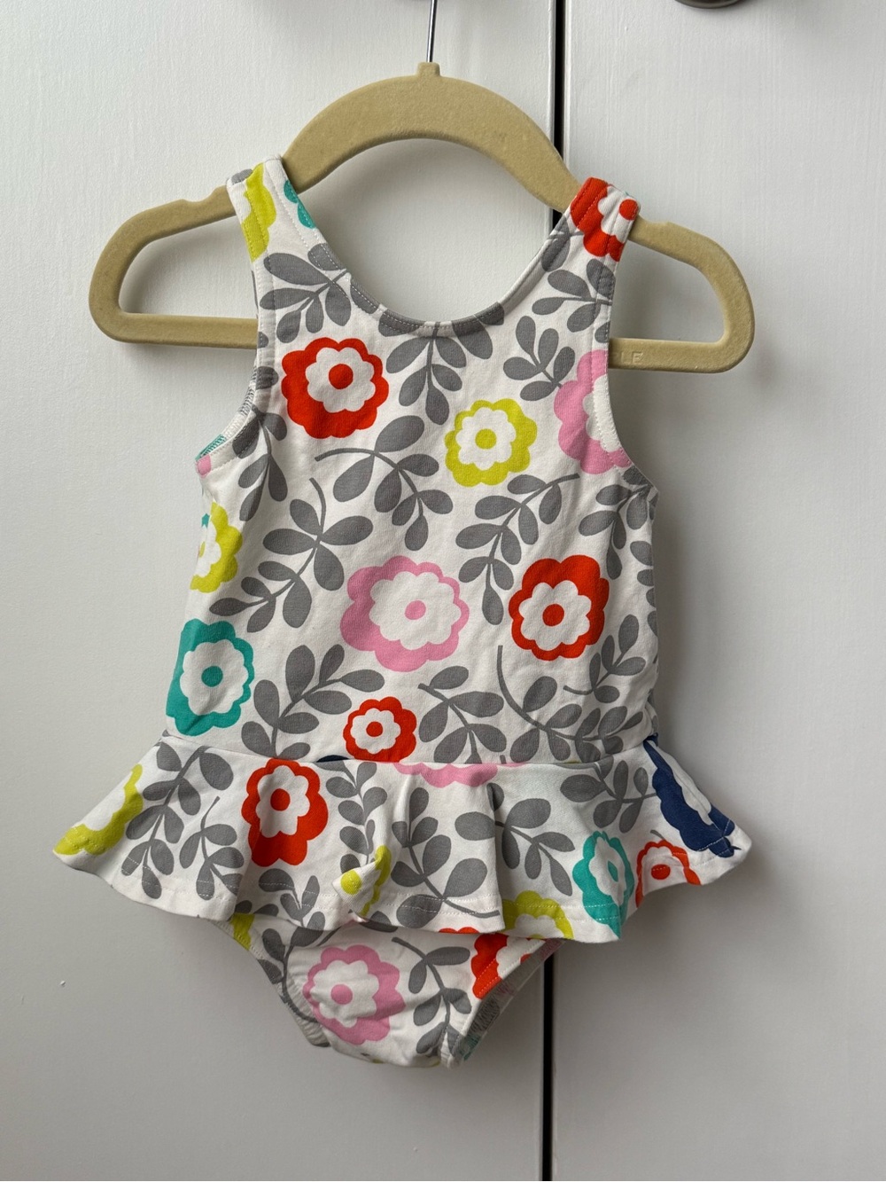 Mini Boden Toddler Girls Floral Peplum One-Piece Swimsuit 2-3Y